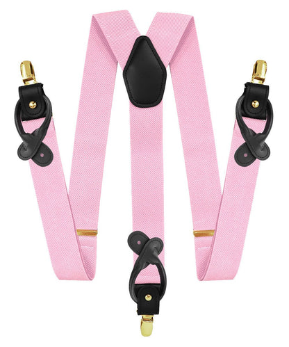 Vittorio Farina Men's Convertible Suspender in Gift Box: 70% Polyester & 30% Elastomer - Pink - Suspenders - Vittorio Farina