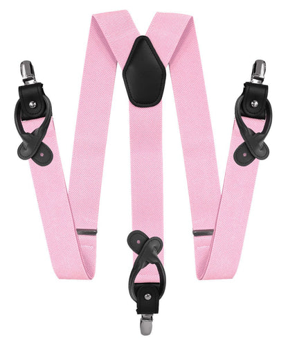 Vittorio Farina Men's Convertible Suspender in Gift Box: 70% Polyester & 30% Elastomer - Pink - Suspenders - Vittorio Farina