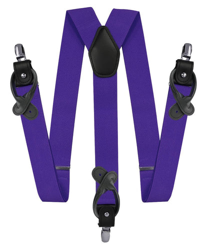 Vittorio Farina Men's Convertible Suspender in Gift Box: 70% Polyester & 30% Elastomer - Purple - Suspenders - Vittorio Farina