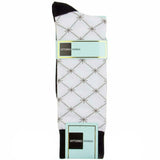 Vittorio Farina Men's Cotton Anklett Design Dress Socks - Black and White - Socks - Vittorio Farina