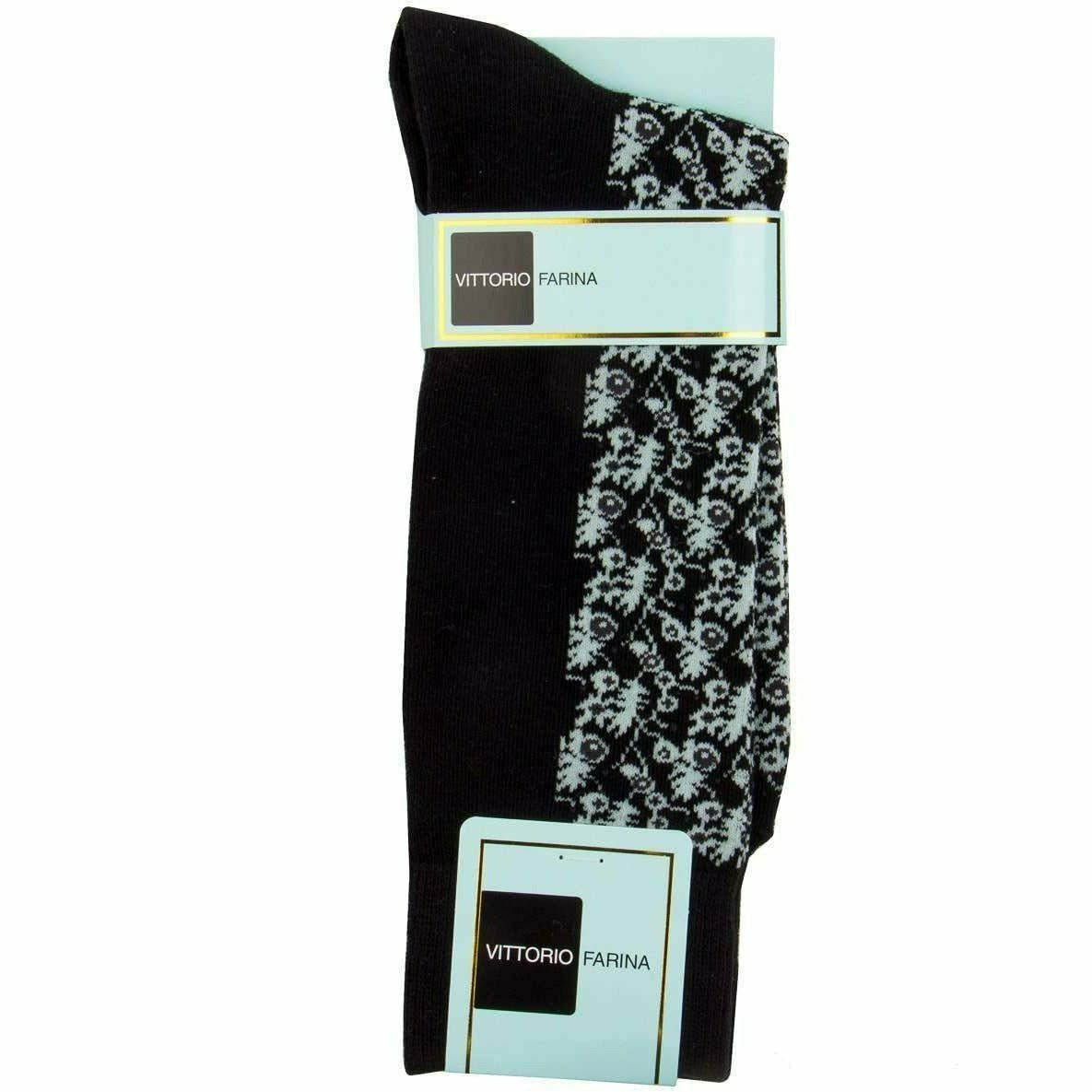 Vittorio Farina Men's Cotton Anklett Design Dress Socks - Black (SAB 042) - Socks - Vittorio Farina