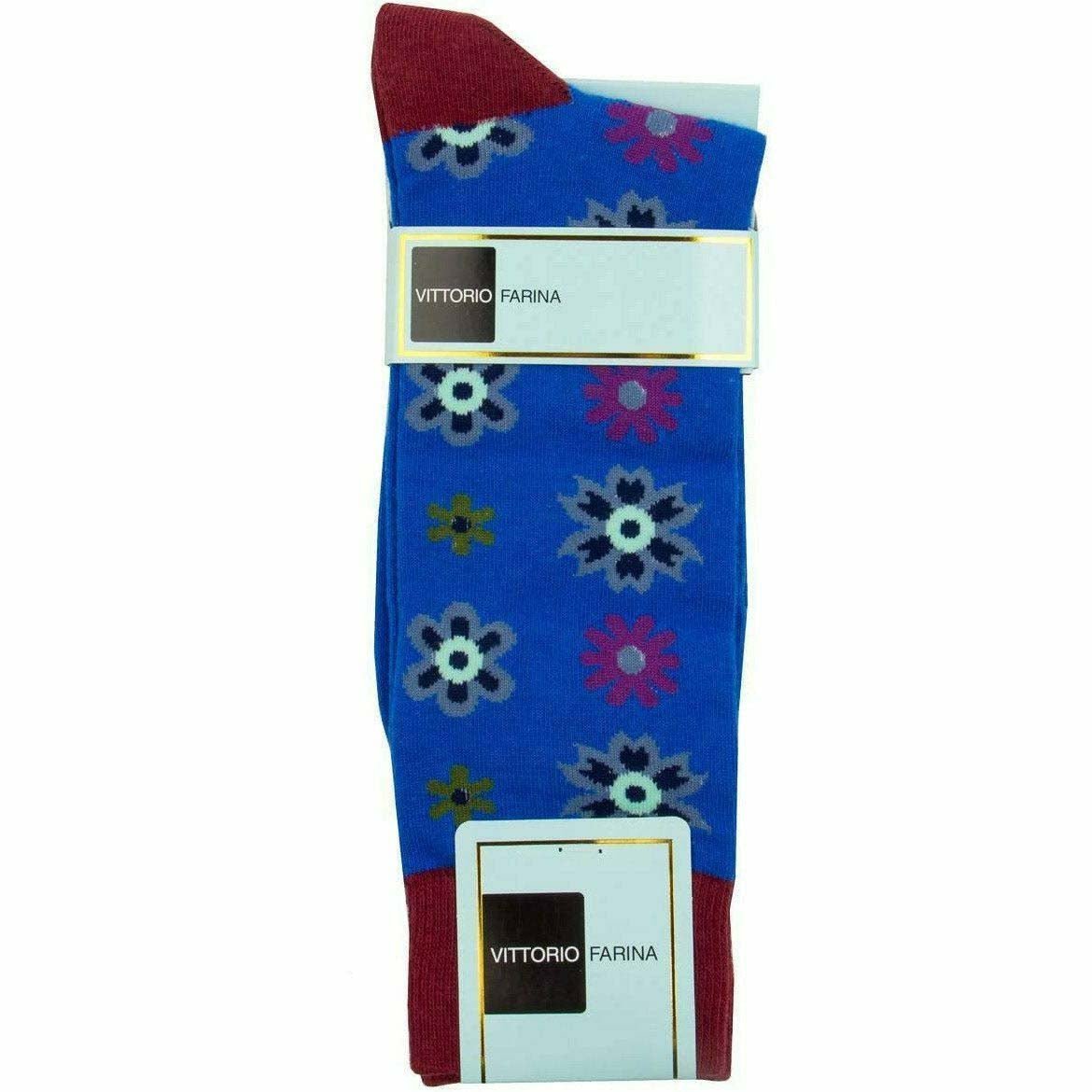Vittorio Farina Men's Cotton Anklett Design Dress Socks - Burgundy - Socks - Vittorio Farina