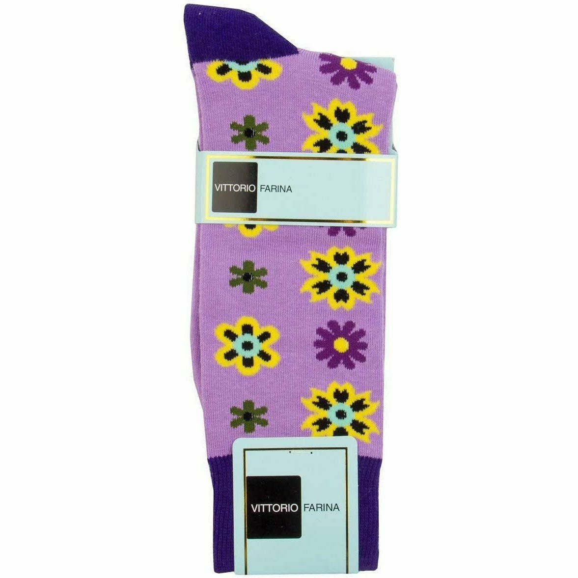 Vittorio Farina Men's Cotton Anklett Design Dress Socks - Purple - Socks - Vittorio Farina