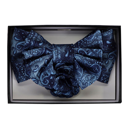 Vittorio Farina Men's Design XL Bow Tie, Pocket Square and Flower Lapel Pin in Gift Box - GB-XLBHL_2136 - Bow Tie, Pocket Square & Lapel Pin - Vittorio Farina