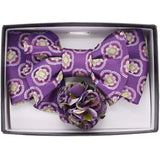 Vittorio Farina Men's Design XL Bow Tie, Pocket Square and Flower Lapel Pin in Gift Box - XL2120 - Bow Tie, Pocket Square & Lapel Pin - Vittorio Farina