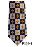 Vittorio Farina Men's Fleur de Fleur de Lis Designer Satin Necktie & Pocket Square - p-120-1 - Necktie & Pocket Square - Vittorio Farina