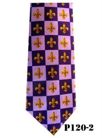 Vittorio Farina Men's Fleur de Fleur de Lis Designer Satin Necktie & Pocket Square - p-120-2 - Necktie & Pocket Square - Vittorio Farina
