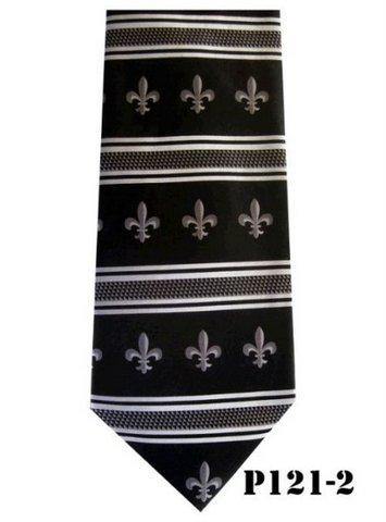 Vittorio Farina Men's Fleur de Fleur de Lis Designer Satin Necktie & Pocket Square - p-121-2 - Necktie & Pocket Square - Vittorio Farina