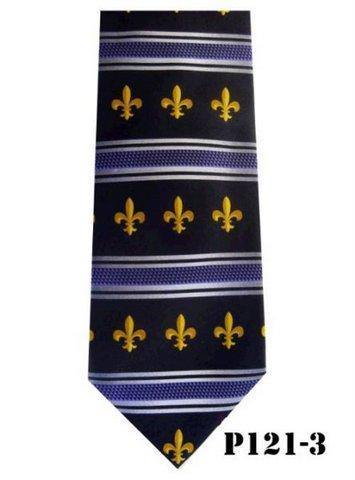 Vittorio Farina Men's Fleur de Fleur de Lis Designer Satin Necktie & Pocket Square - p-121-3 - Necktie & Pocket Square - Vittorio Farina