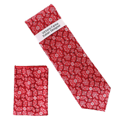Vittorio Farina Men's Floral Design Necktie & Pocket Square - D-1362 - Necktie & Pocket Square - Vittorio Farina