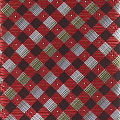 Vittorio Farina Men's Geometric Design Necktie & Pocket Square - D-1221 - Necktie & Pocket Square - Vittorio Farina
