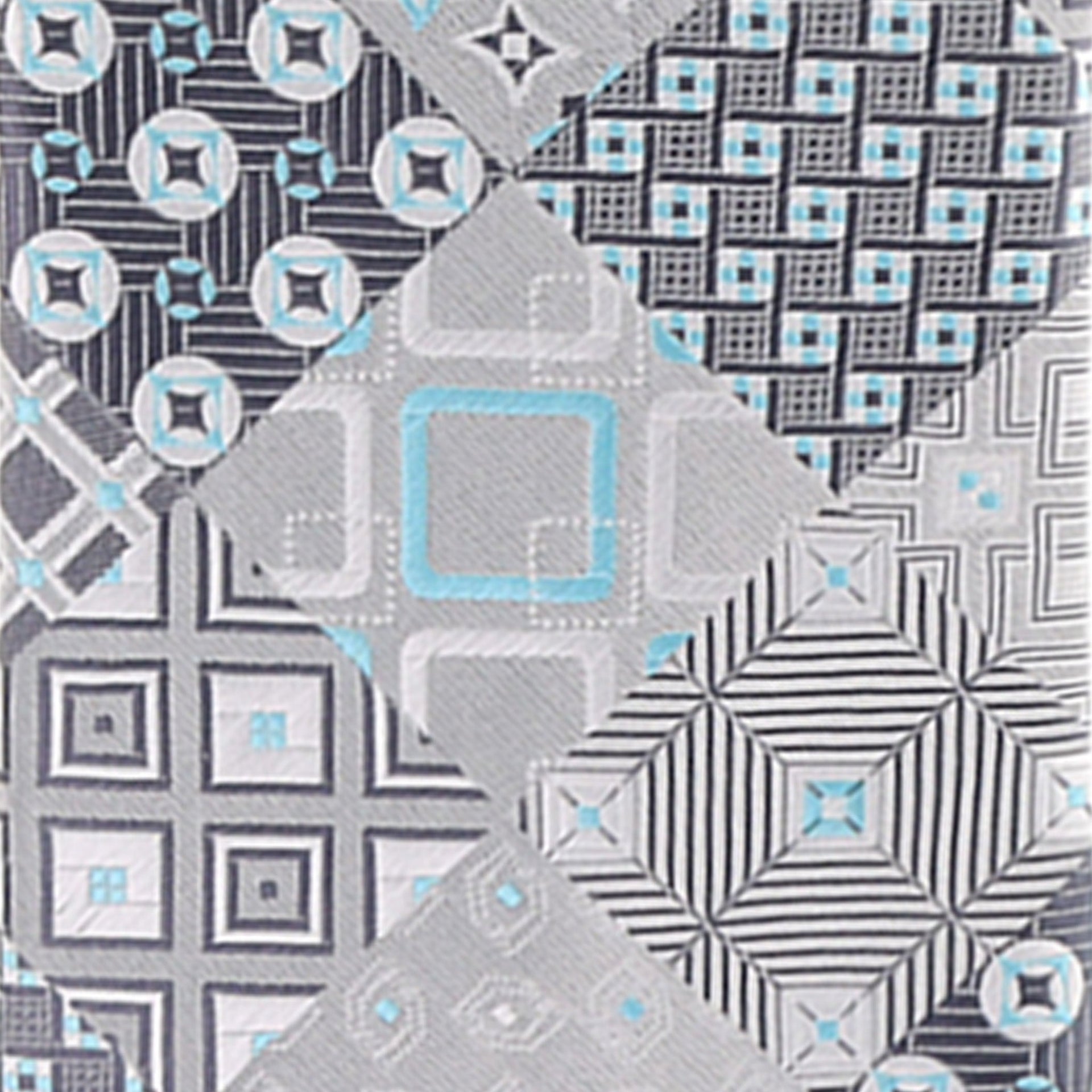 Vittorio Farina Men's Geometric Design Necktie & Pocket Square - D-1236 - Necktie & Pocket Square - Vittorio Farina