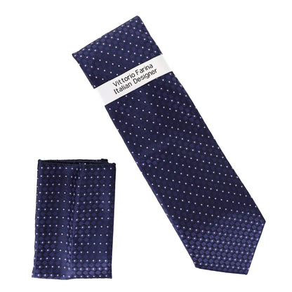 Vittorio Farina Men's Geometric Design Necktie & Pocket Square - D-1331 - Necktie & Pocket Square - Vittorio Farina