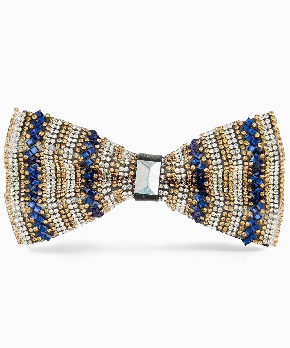 Vittorio Farina Men's Jeweled Bow Tie in Gift Box - Design: Black and Gold - Bow Tie - Vittorio Farina