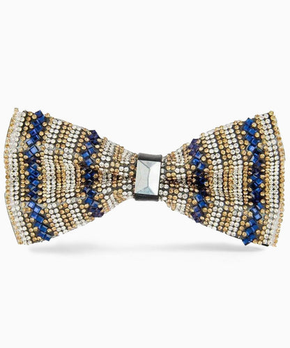Vittorio Farina Men's Jeweled Bow Tie in Gift Box - Design: Black and Gold - Bow Tie - Vittorio Farina