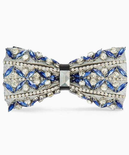 Vittorio Farina Men's Jeweled Bow Tie in Gift Box - Design: Royal Blue and Silver - Bow Tie - Vittorio Farina