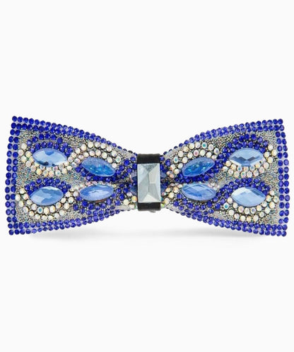 Vittorio Farina Men's Jeweled Bow Tie in Gift Box - Design: Royal Blue - Bow Tie - Vittorio Farina