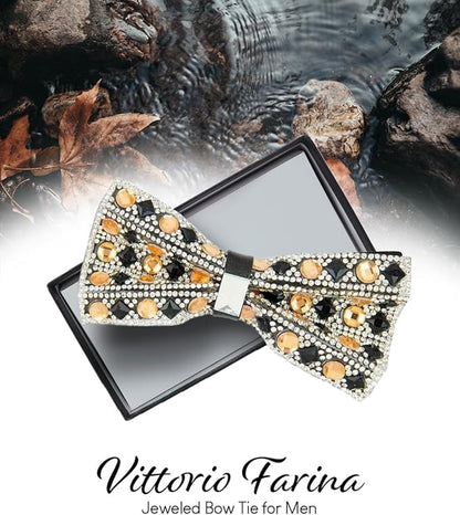 Vittorio Farina Men's Jeweled Bow Tie in Gift Box - Solid: Red - Bow Tie - Vittorio Farina