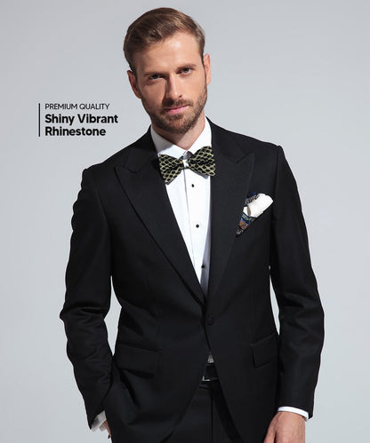 Vittorio Farina Men's Jeweled Bow Tie in Gift Box - Jeweled: Silver and Blue - Bow Tie - Vittorio Farina