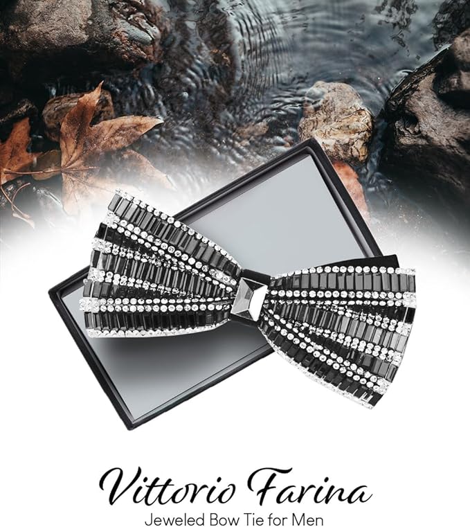 Vittorio Farina Men's Jeweled Bow Tie in Gift Box - Solid: Purple - Bow Tie - Vittorio Farina