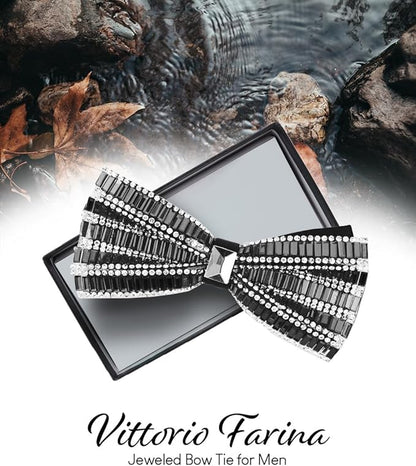 Vittorio Farina Men's Jeweled Bow Tie in Gift Box - Solid: Purple - Bow Tie - Vittorio Farina