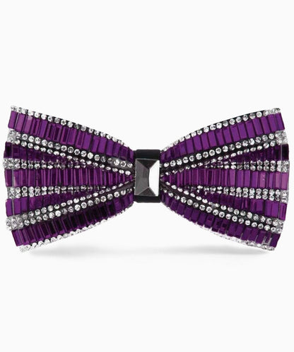 Vittorio Farina Men's Jeweled Bow Tie in Gift Box - Solid: Purple - Bow Tie - Vittorio Farina