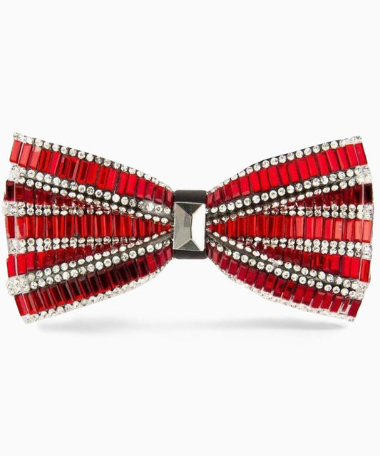 Vittorio Farina Men's Jeweled Bow Tie in Gift Box - Solid: Red - Bow Tie - Vittorio Farina