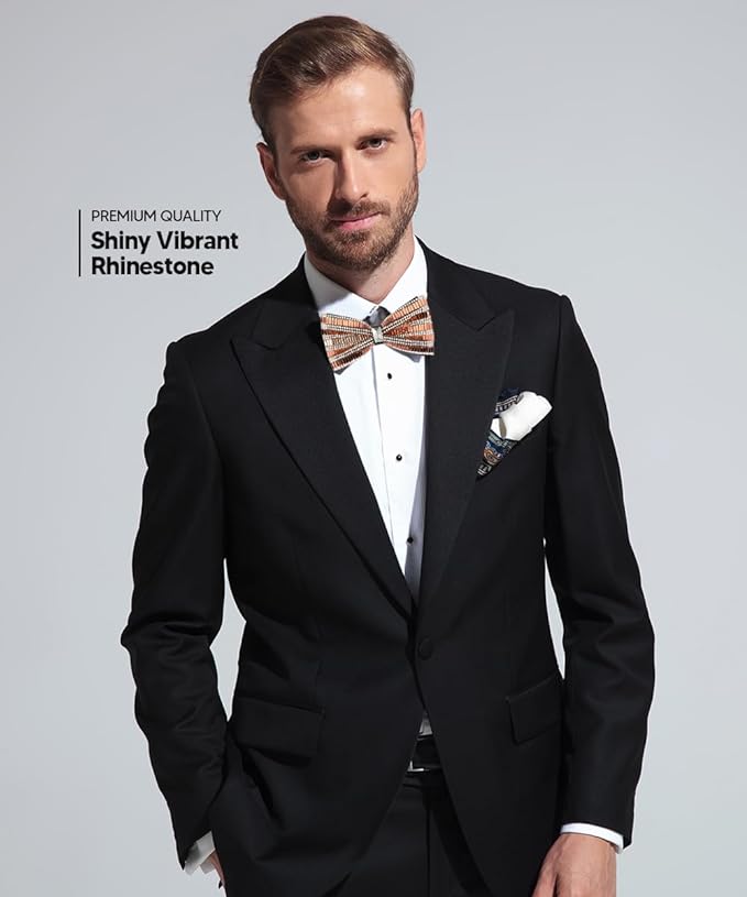 Vittorio Farina Men's Jeweled Bow Tie in Gift Box - Solid: Red - Bow Tie - Vittorio Farina
