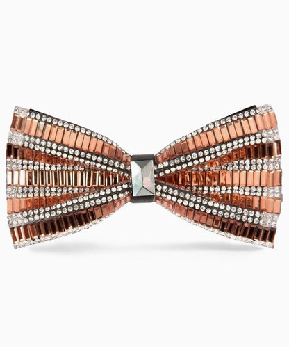 Vittorio Farina Men's Jeweled Bow Tie in Gift Box - Solid: Rose Gold - Bow Tie - Vittorio Farina