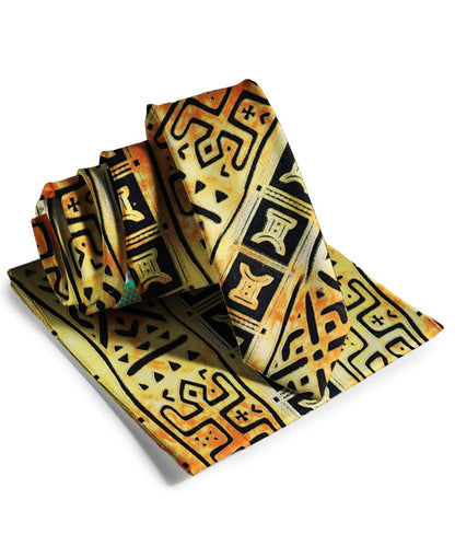 Vittorio Farina Men's Kente Satin Necktie & Pocket Square - Kente 4 - Necktie - Vittorio Farina