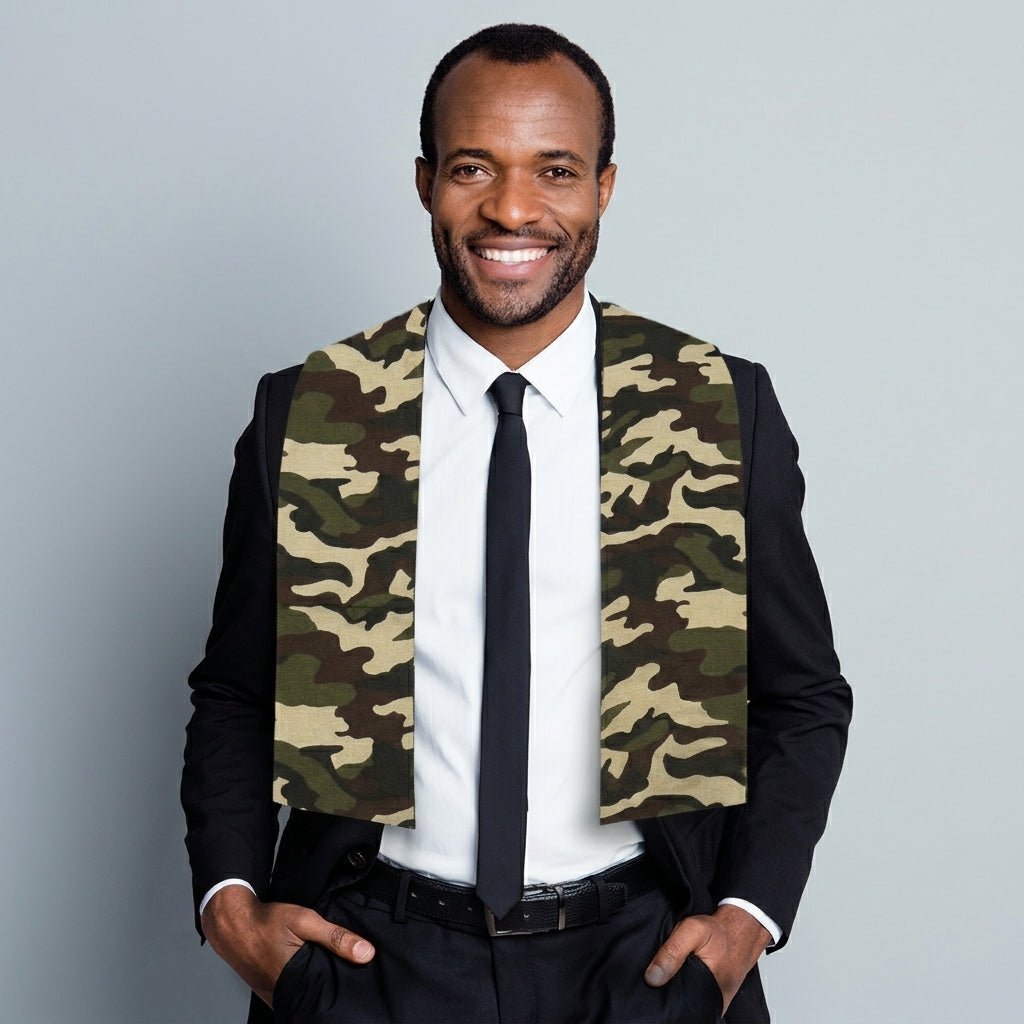 Vittorio Farina Mens' Kente Satin Scarf - Camo - Scarf - Vittorio Farina
