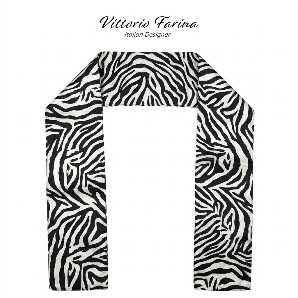 Vittorio Farina Mens' Kente Satin Scarf - Camo - Scarf - Vittorio Farina