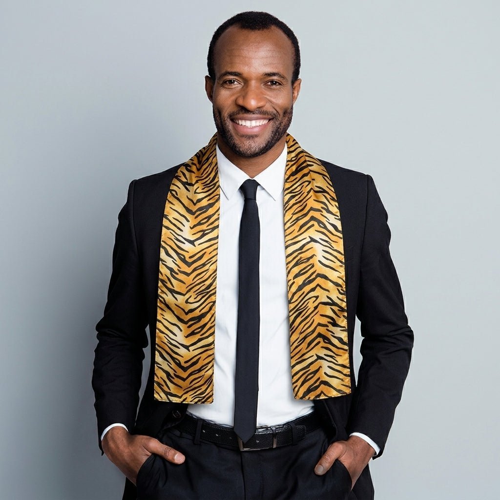 Vittorio Farina Mens' Kente Satin Scarf - Camo - Scarf - Vittorio Farina