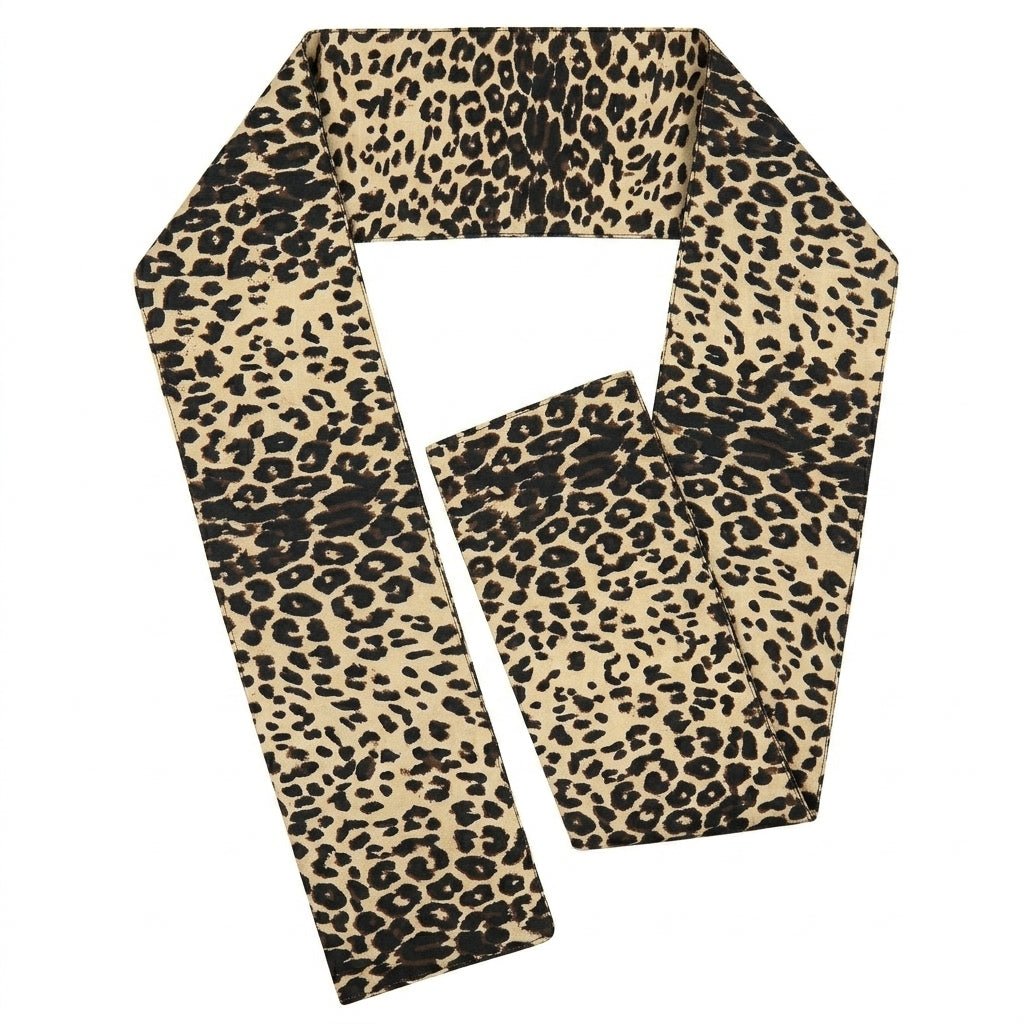 Vittorio Farina Mens' Kente Satin Scarf - Leopard - Scarf - Vittorio Farina