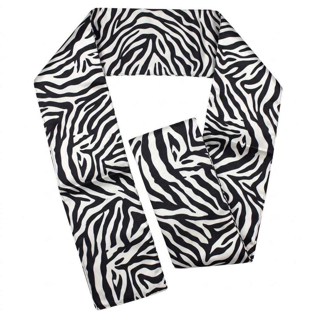 Vittorio Farina Mens' Kente Satin Scarf - Zebra - Scarf - Vittorio Farina