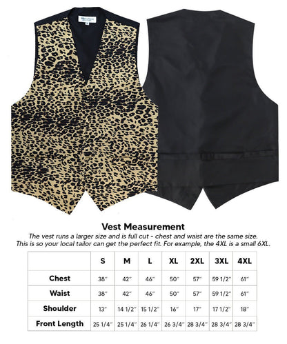 Vittorio Farina Men's Kente Satin Vest and Bow Tie Set - Leopard - Vest Set - Vittorio Farina