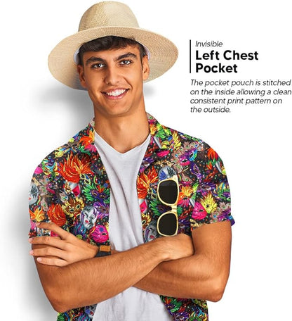Vittorio Farina Men's Mardi Gras Button Down Collar Shirt - S - Shirt - Vittorio Farina