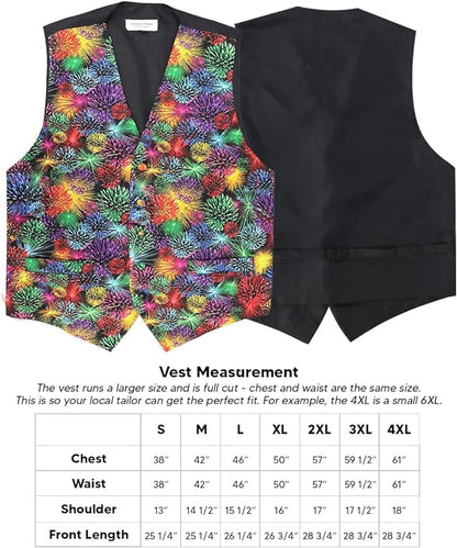 Vittorio Farina Men's Mardi Gras Satin Vest and Bow Tie Set - Mardi 6: Harlequin - Vest Set - Vittorio Farina