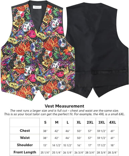 Vittorio Farina Men's Mardi Gras Satin Vest and Bow Tie Set - Mardi Original: Vibrant Party Mask - Vest Set - Vittorio Farina