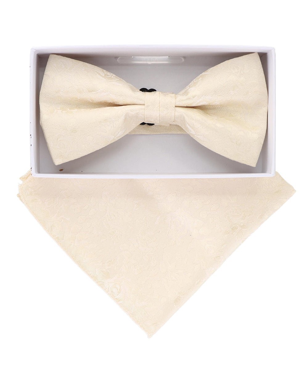 Vittorio Farina Men's Metallic Design Bow Tie & Pocket Square in Gift Box - bhm-075 - Bow Tie & Pocket Square - Vittorio Farina