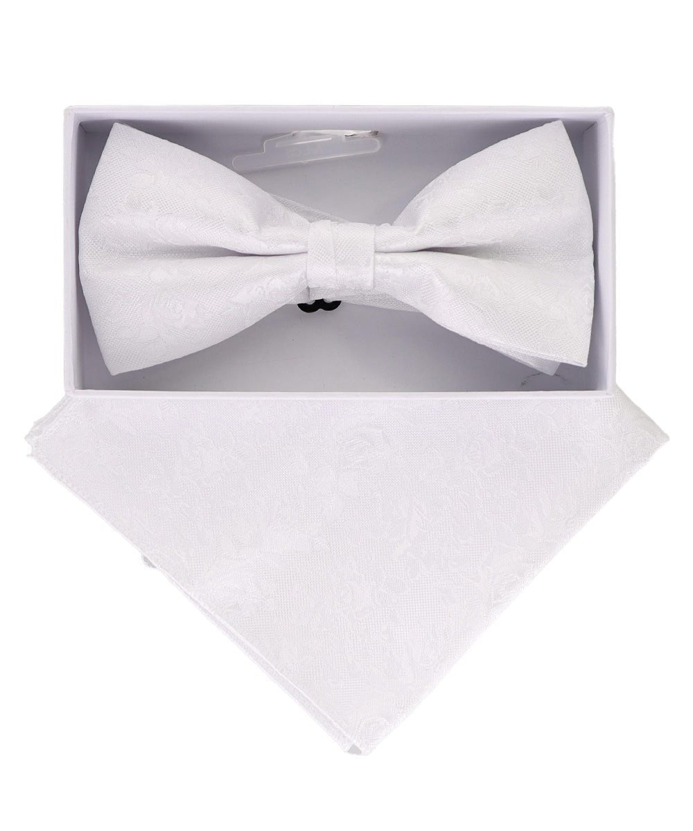 Vittorio Farina Men's Metallic Design Bow Tie & Pocket Square in Gift Box - bhm-076 - Bow Tie & Pocket Square - Vittorio Farina