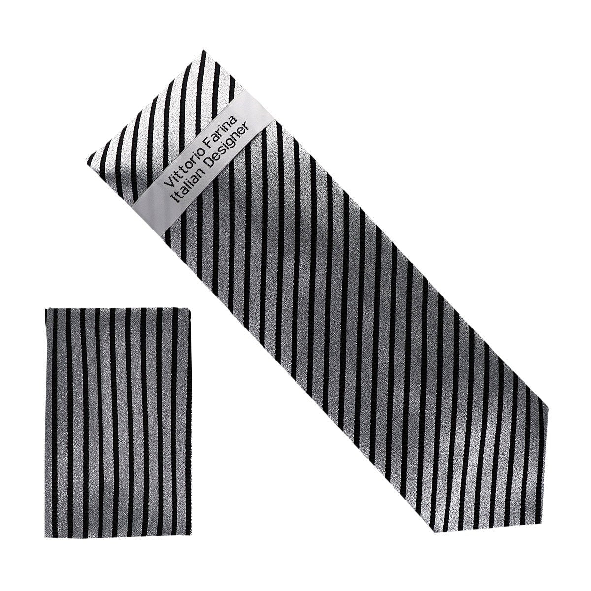 Vittorio Farina Men's Metallic Necktie & Pocket Square - NH-M_31 - Necktie & Pocket Square - Vittorio Farina