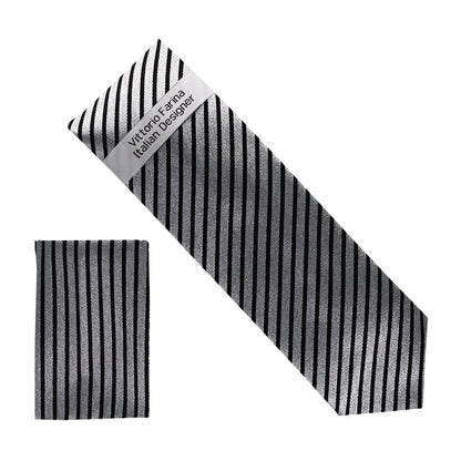 Vittorio Farina Men's Metallic Necktie & Pocket Square - NH-M_31 - Necktie & Pocket Square - Vittorio Farina