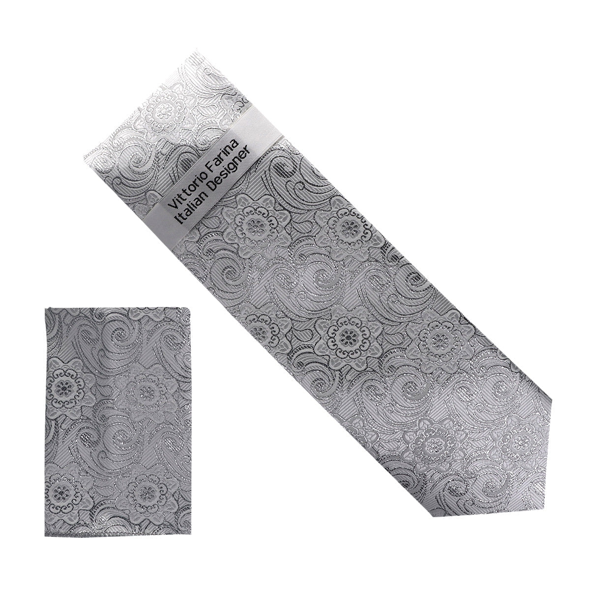 Vittorio Farina Men's Metallic Necktie & Pocket Square - NH-M_33 - Necktie & Pocket Square - Vittorio Farina