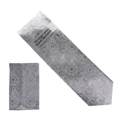 Vittorio Farina Men's Metallic Necktie & Pocket Square - NH-M_33 - Necktie & Pocket Square - Vittorio Farina