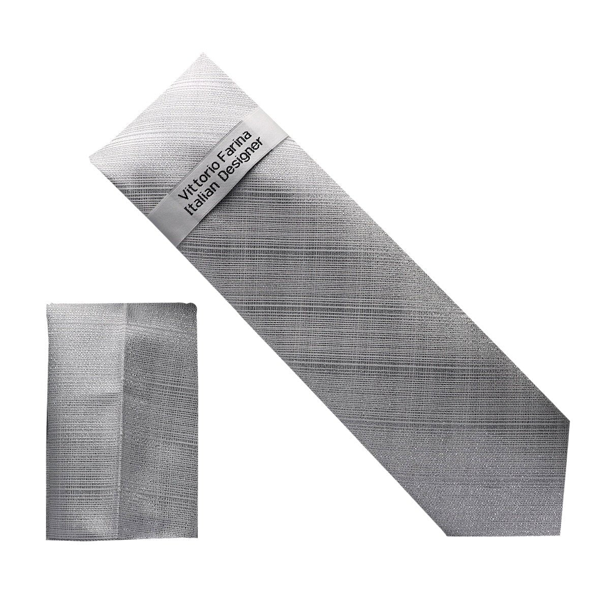 Vittorio Farina Men's Metallic Necktie & Pocket Square - NH-M_39 - Necktie & Pocket Square - Vittorio Farina