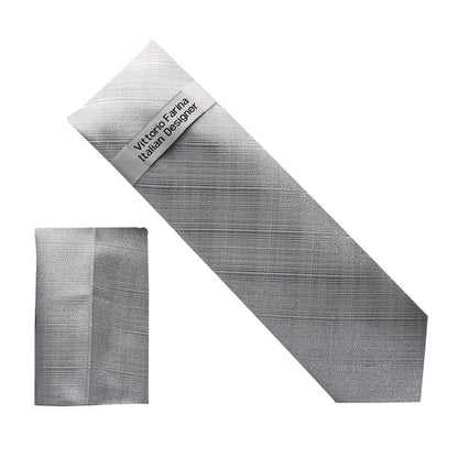 Vittorio Farina Men's Metallic Necktie & Pocket Square - NH-M_39 - Necktie & Pocket Square - Vittorio Farina