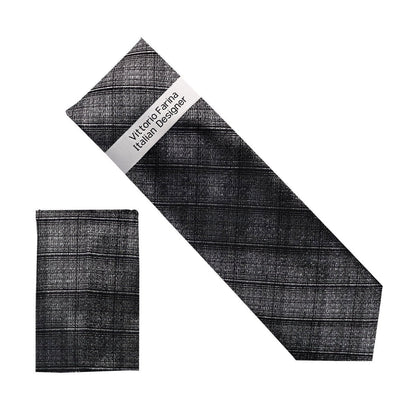 Vittorio Farina Men's Metallic Necktie & Pocket Square - NH-M_41 - Necktie & Pocket Square - Vittorio Farina