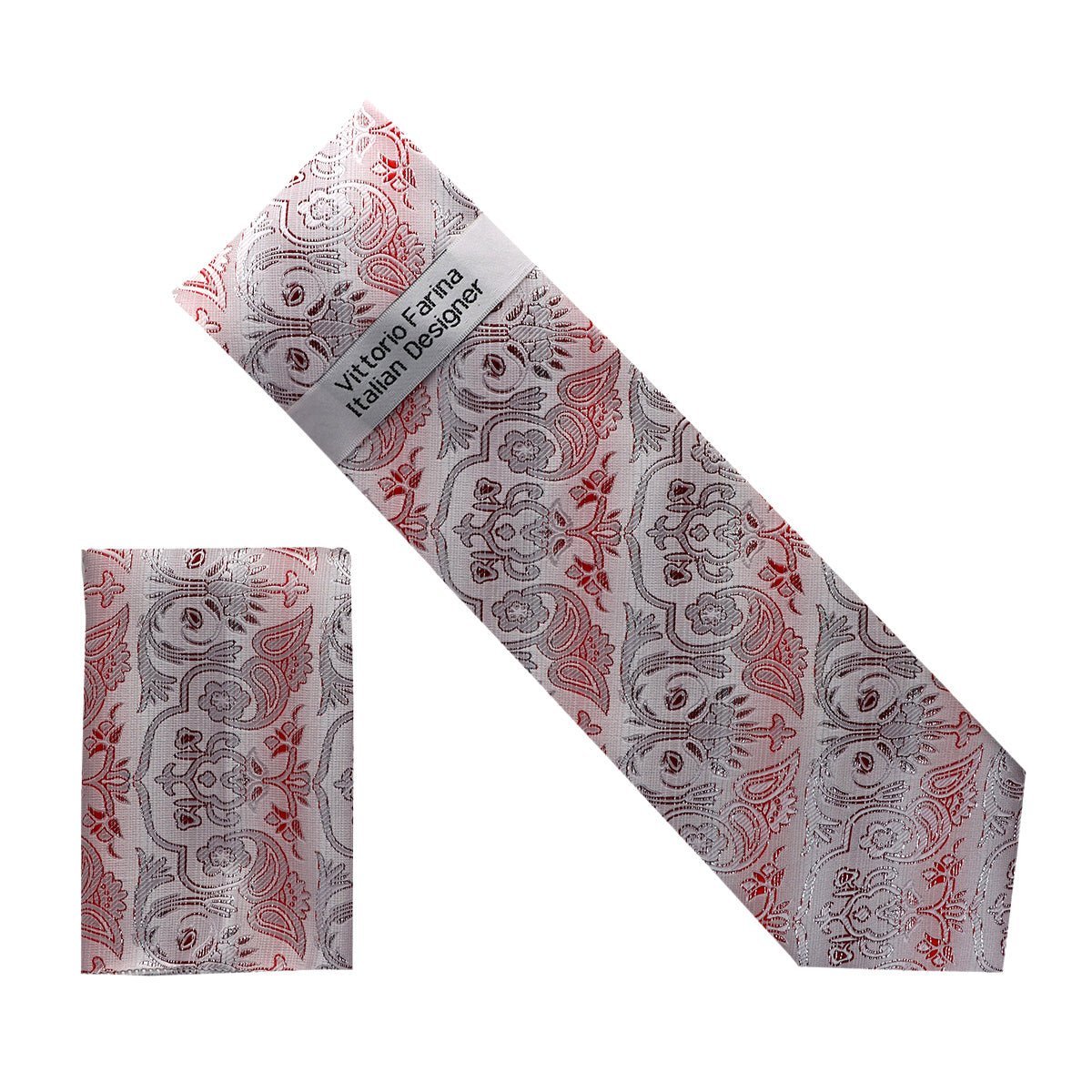 Vittorio Farina Men's Metallic Necktie & Pocket Square - NH-M_42 - Necktie & Pocket Square - Vittorio Farina