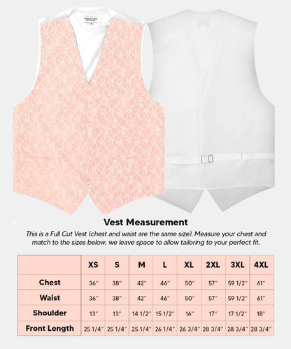 Vittorio Farina Men's Mint Woven Paisley Vest, Necktie, Bow Tie and Pocket Square Set (White Back) - Blush - Vest Set - Vittorio Farina